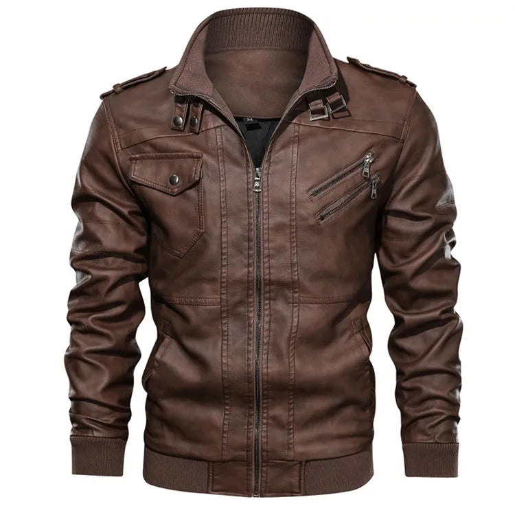 Roen Herren Casual Lederjacke für den Winter