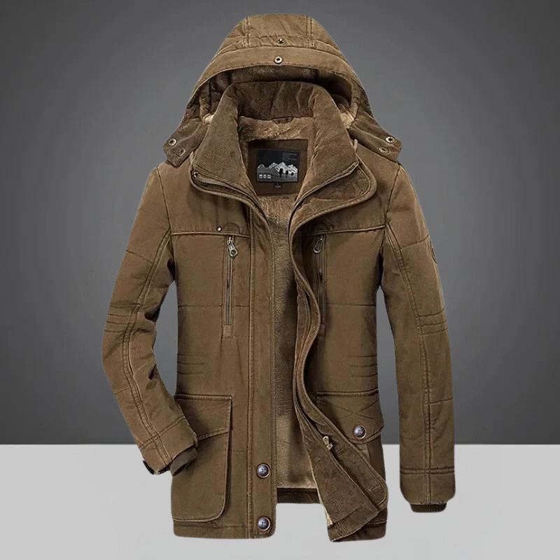 Manteau d'hiver long pour homme en coton Roger