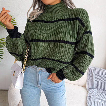 Cozy turtleneck sweater in rib knit design Tiara