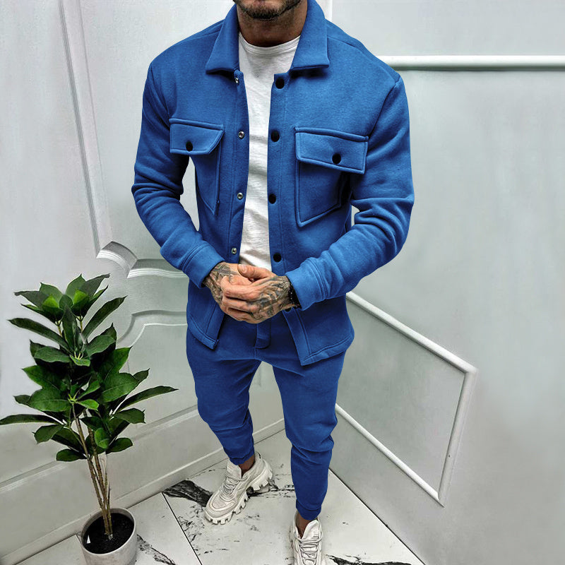 2 piece suede tracksuit for men Isidore