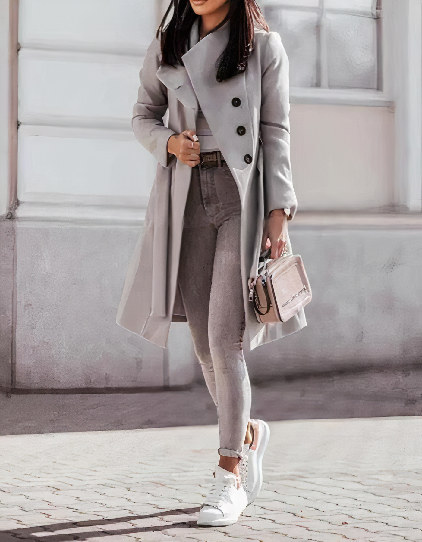 Eleganter Trenchcoat mit Gürtel Simone