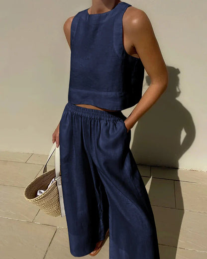 Lara - Tank Top and Pants Linen Set Women