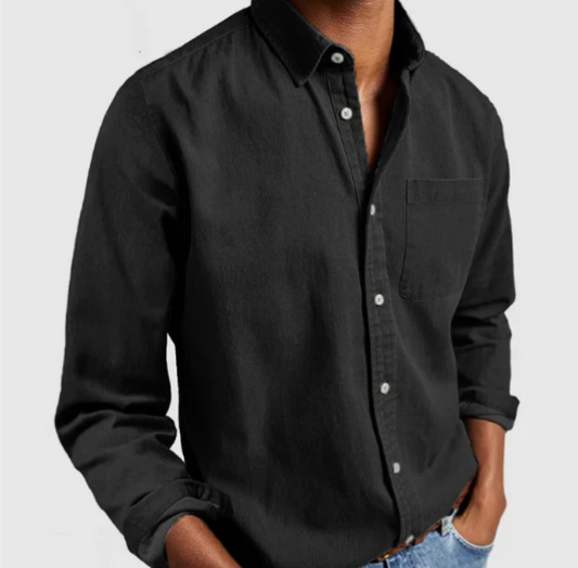 Chemise classique en coton à manches longues pour homme Orsen