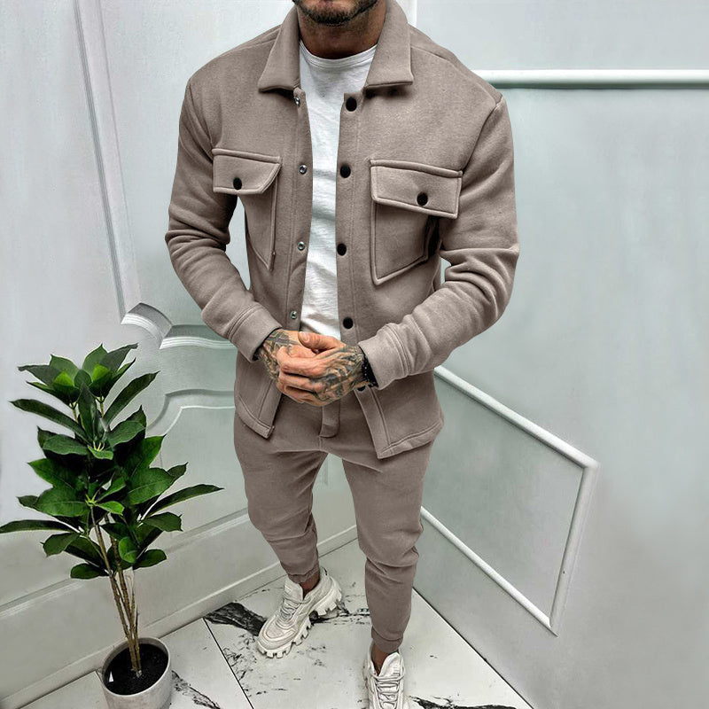 2 piece suede tracksuit for men Isidore