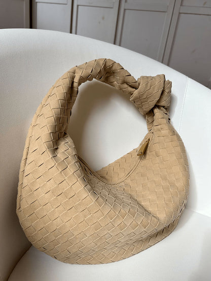 Medium suede braided bag