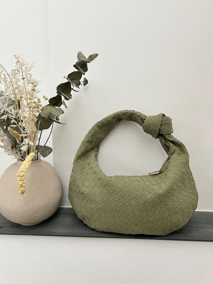 Medium suede braided bag