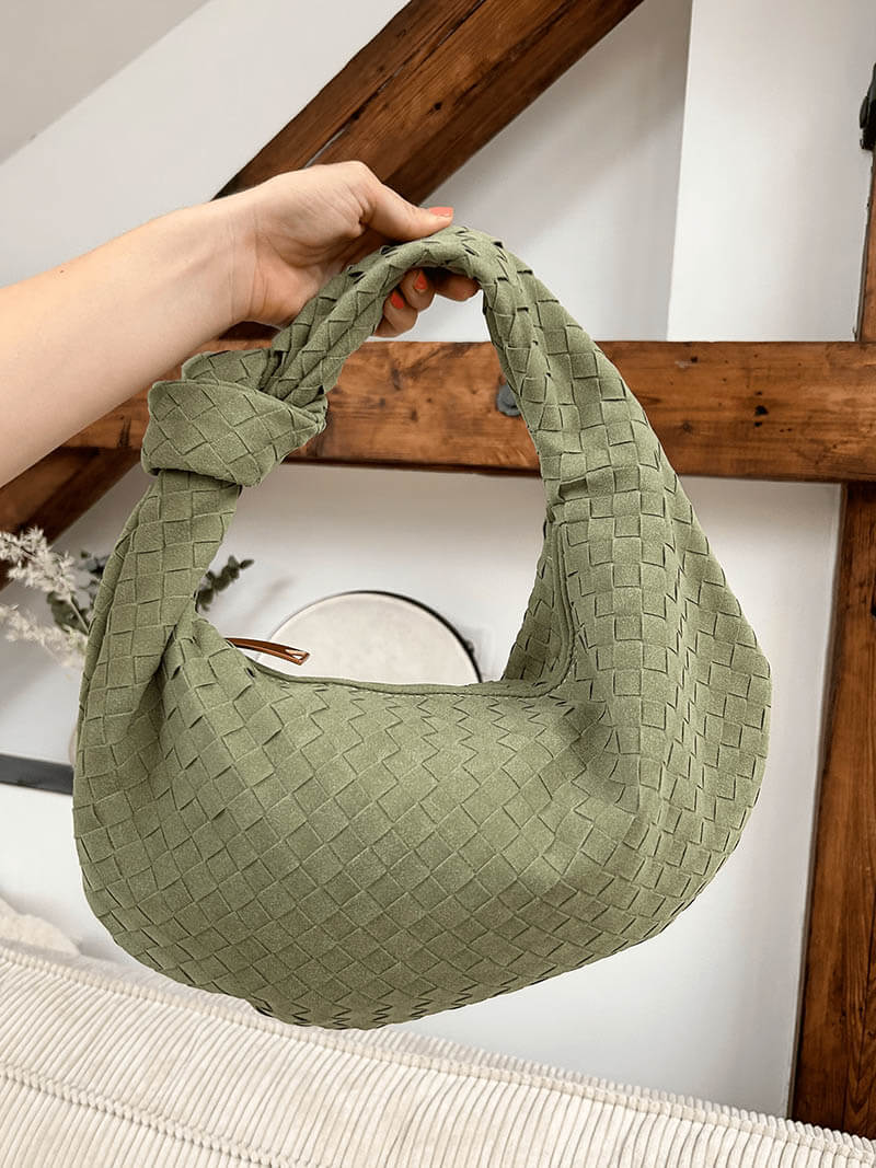 Medium suede braided bag