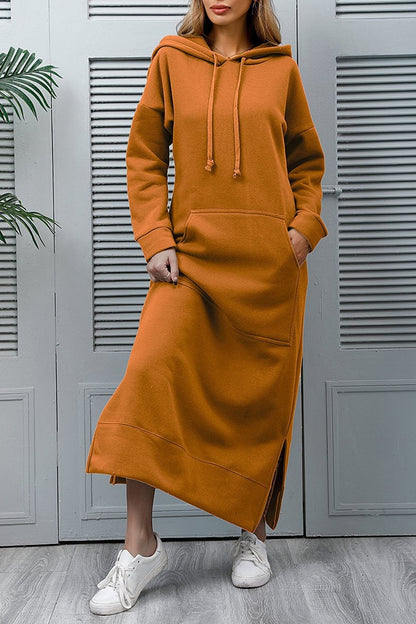 Hoodie Dress with Side Slits Caitlyn