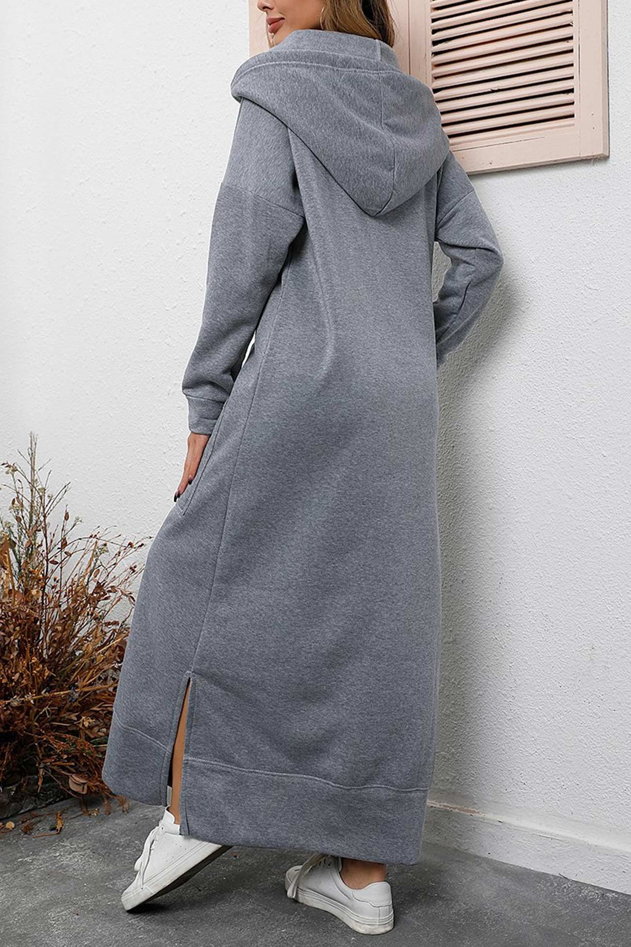 Hoodie Dress with Side Slits Caitlyn