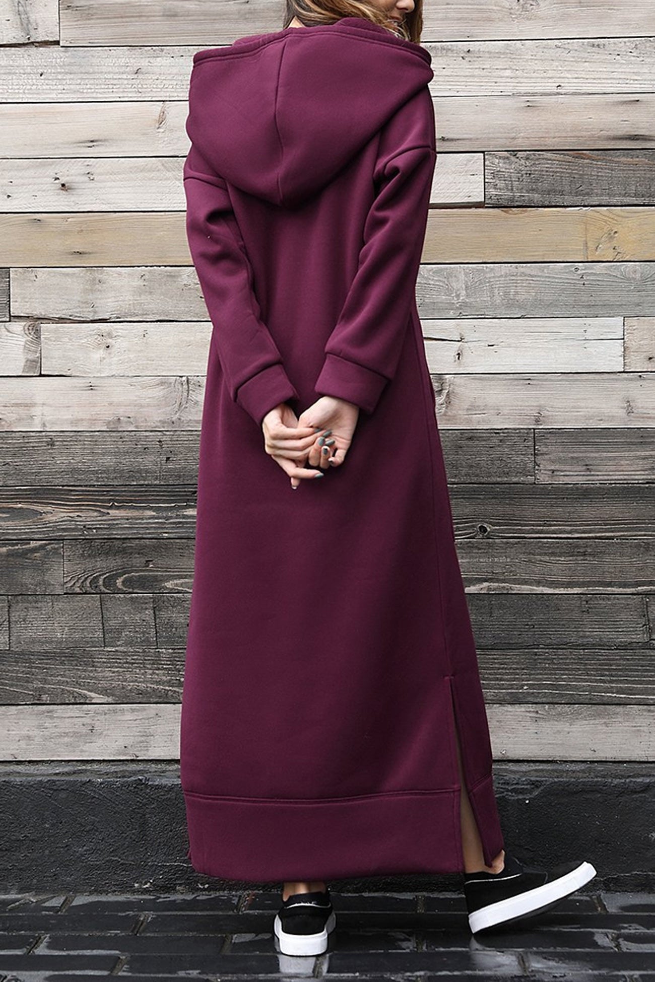 Hoodie Dress with Side Slits Caitlyn