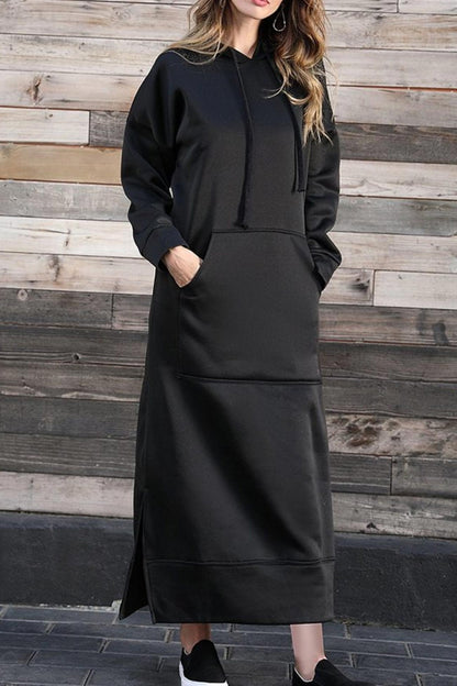 Hoodie Dress with Side Slits Caitlyn