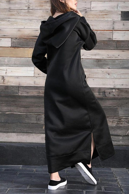 Hoodie Dress with Side Slits Caitlyn