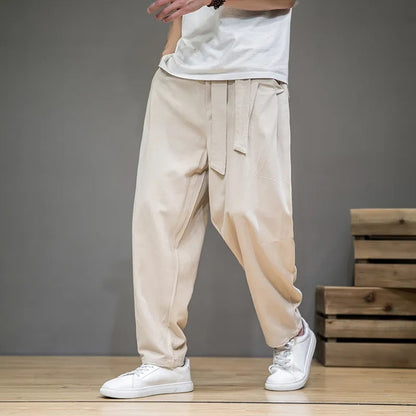 Taupe-colored leisure linen trousers Idan