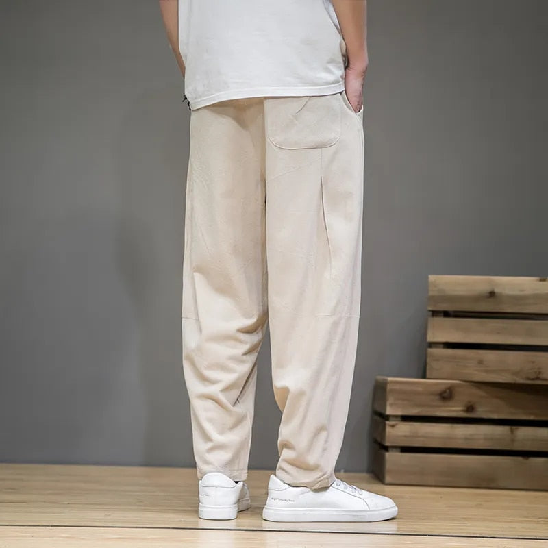 Taupe-colored leisure linen trousers Idan