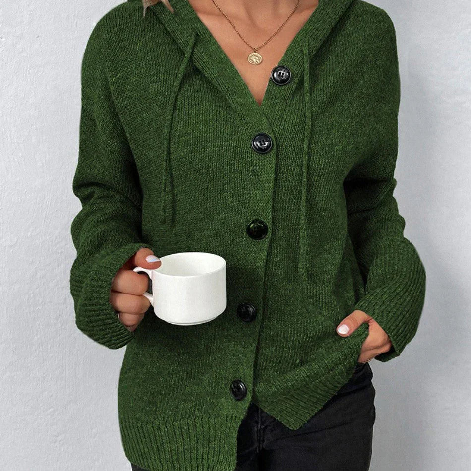 Strickjacke mit Kapuze und Kordelzug Vega