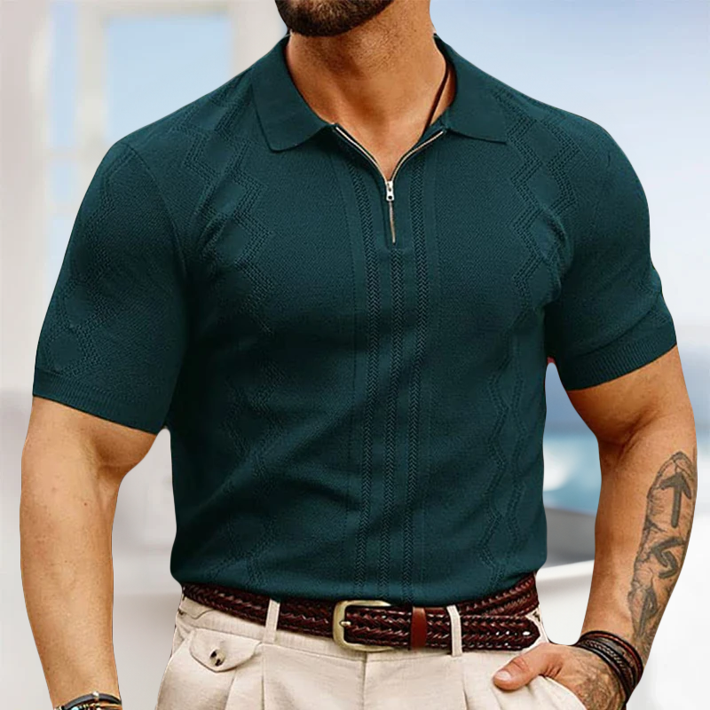 Stylish polo with zip Tibor