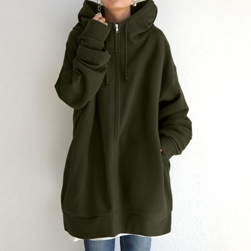 Kuscheliger Oversize Winterpullover Hoodie - Cassandra