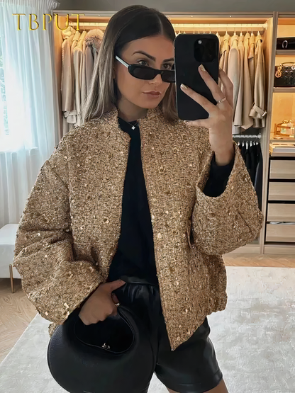 Goldene Paillettenjacke Yana