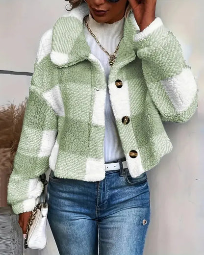 Check Pattern Cozy &amp; Stylish Coat Mirte 