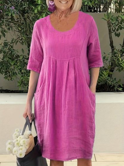 Elegantes Leinenkleid mit Empire-Taille –Sophia