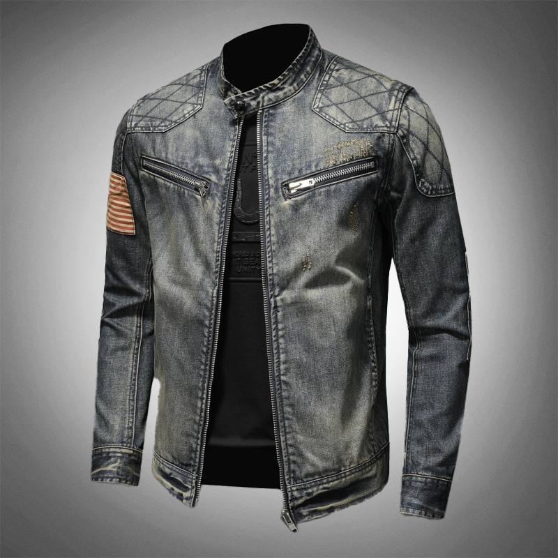 Robuste Denim Motorradjacke für Herren Fynn