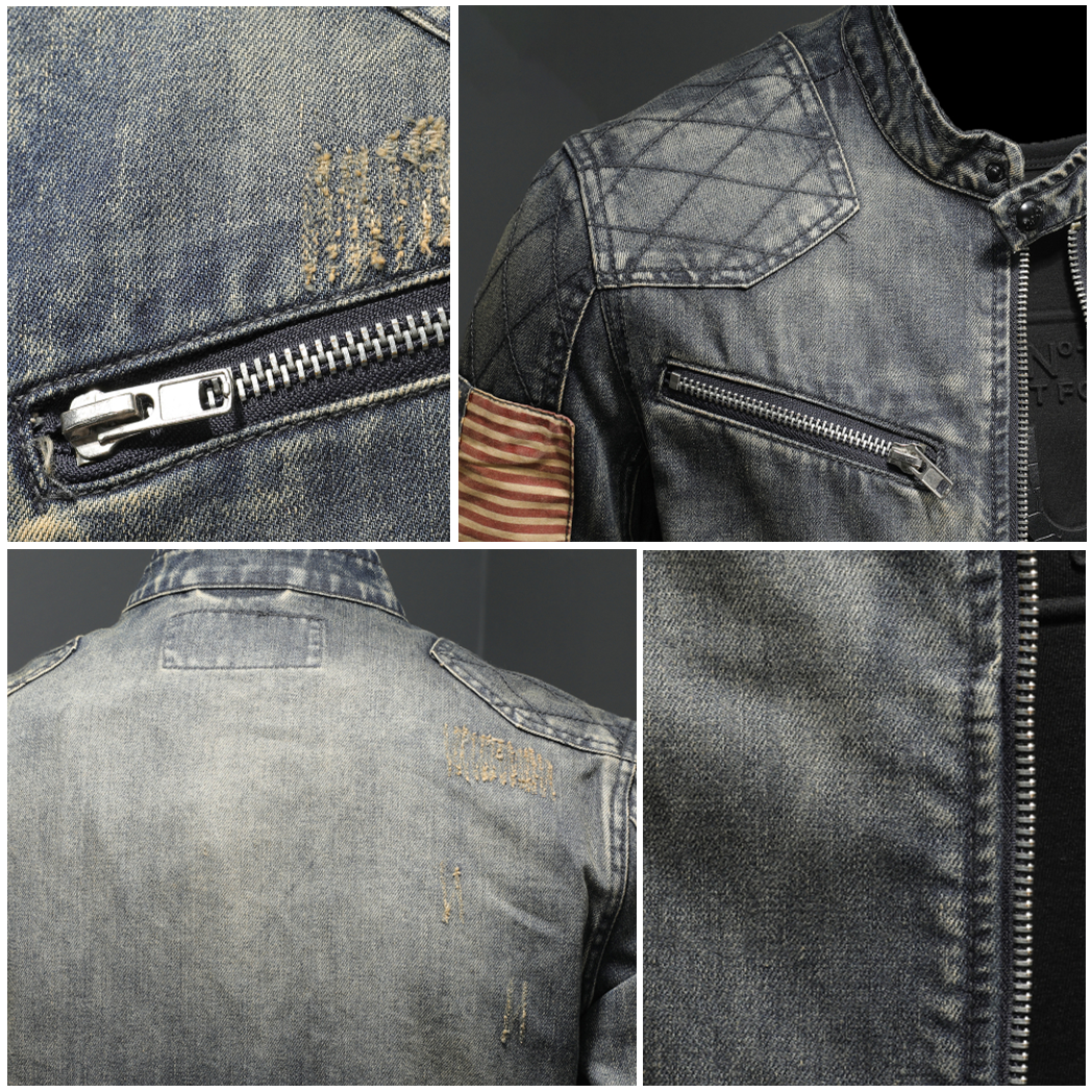 Robuste Denim Motorradjacke für Herren Fynn