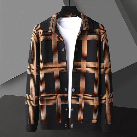 Stylish striped wool cardigan for men Harrison