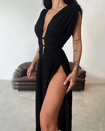 Elegantes Kleid aus Baumwolle-Leinen - Anna