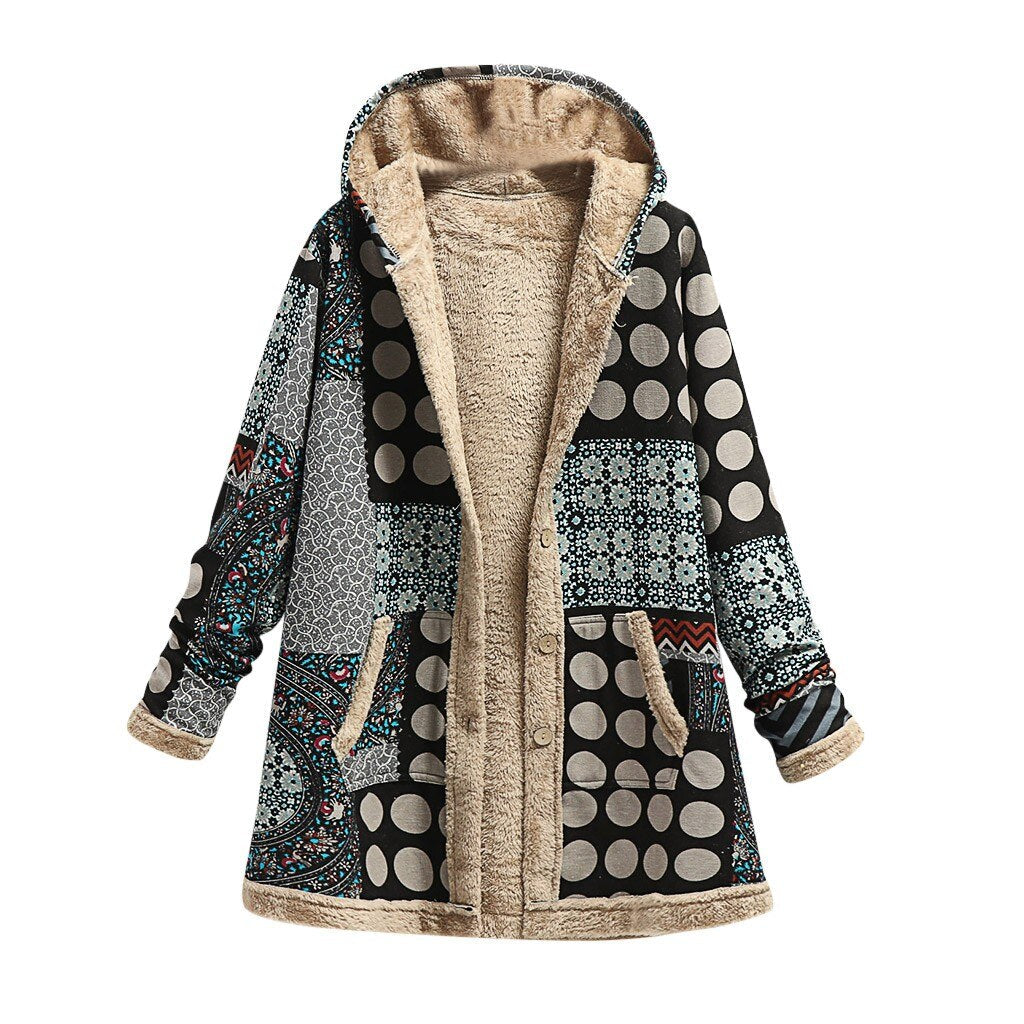 Thick printed fleece jacket Seraphina