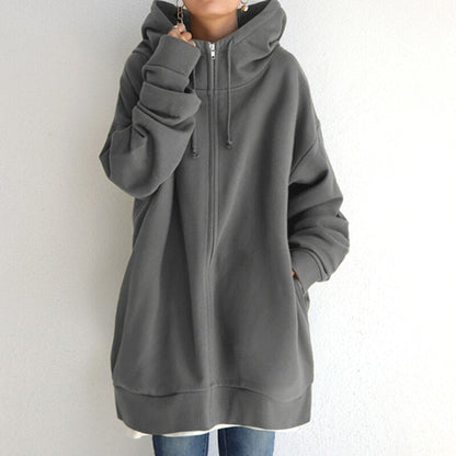 Kuscheliger Oversize Winterpullover Hoodie - Cassandra