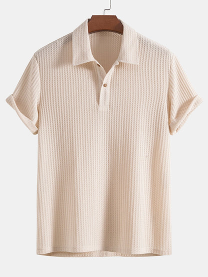 Polo gaufré tricoté pour homme Chen