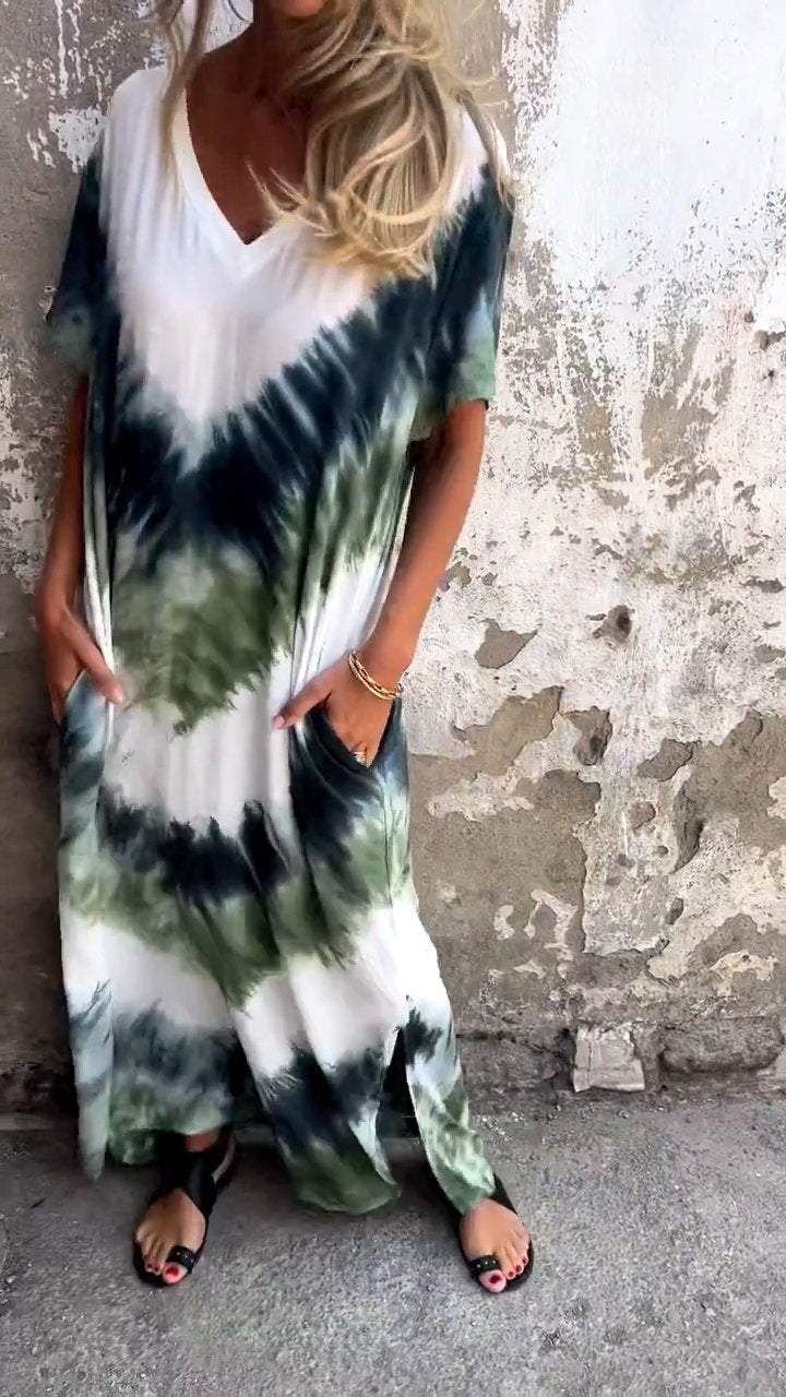 Lässiges Tie-Dye-Maxikleid –  Laura