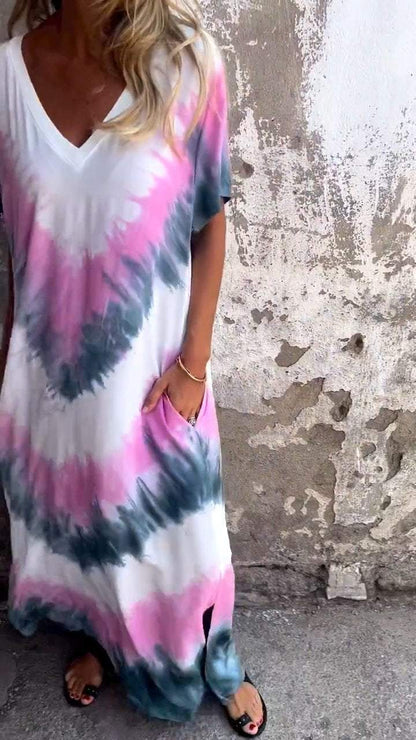 Lässiges Tie-Dye-Maxikleid –  Laura