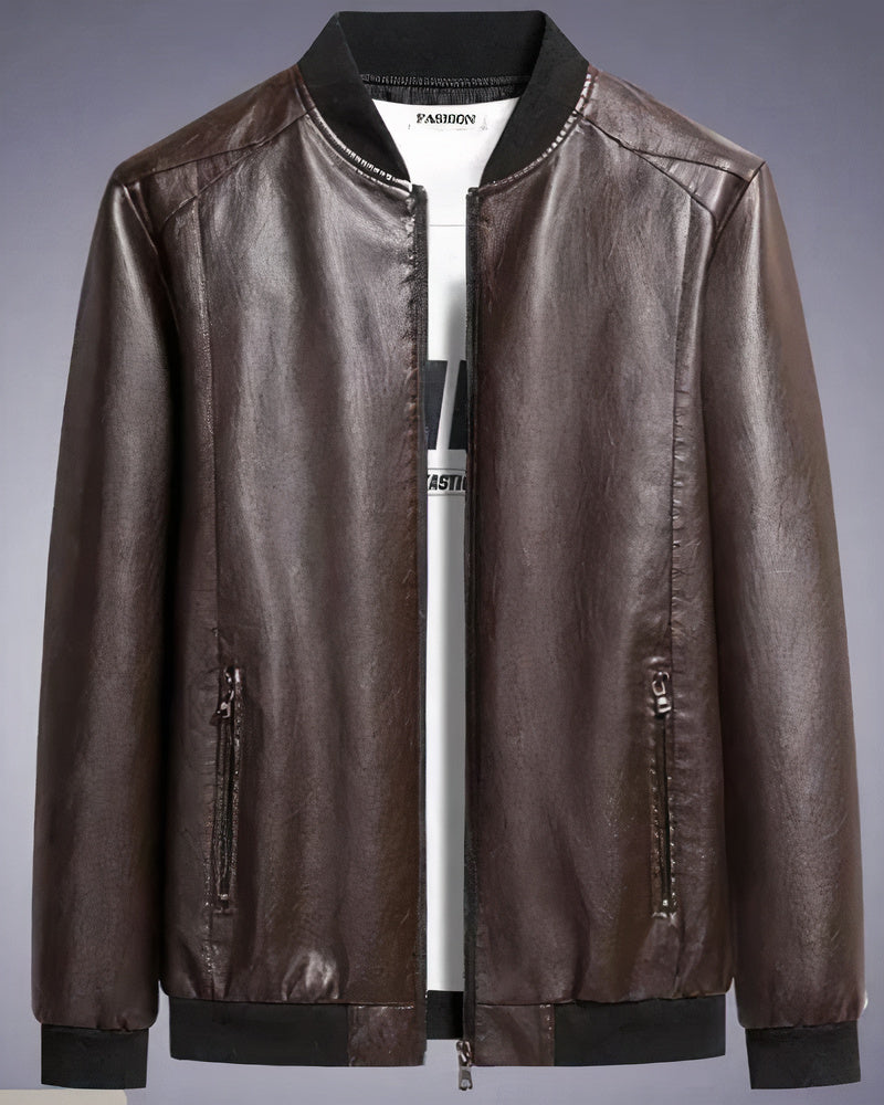 Veste en cuir classique pour homme Norwin