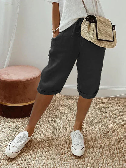 Bequeme Damen-Shorts aus Baumwolle und Leinen – Heidi