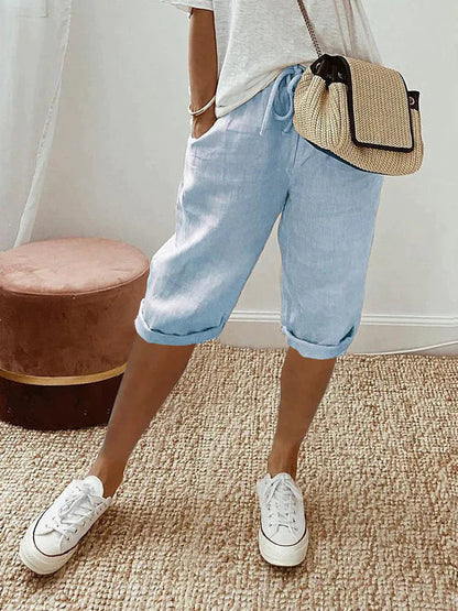 Bequeme Damen-Shorts aus Baumwolle und Leinen – Heidi