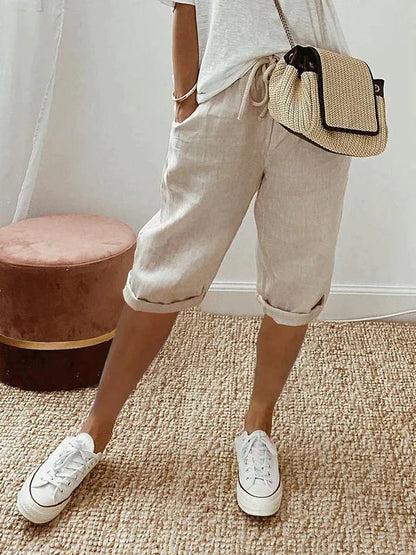Bequeme Damen-Shorts aus Baumwolle und Leinen – Heidi