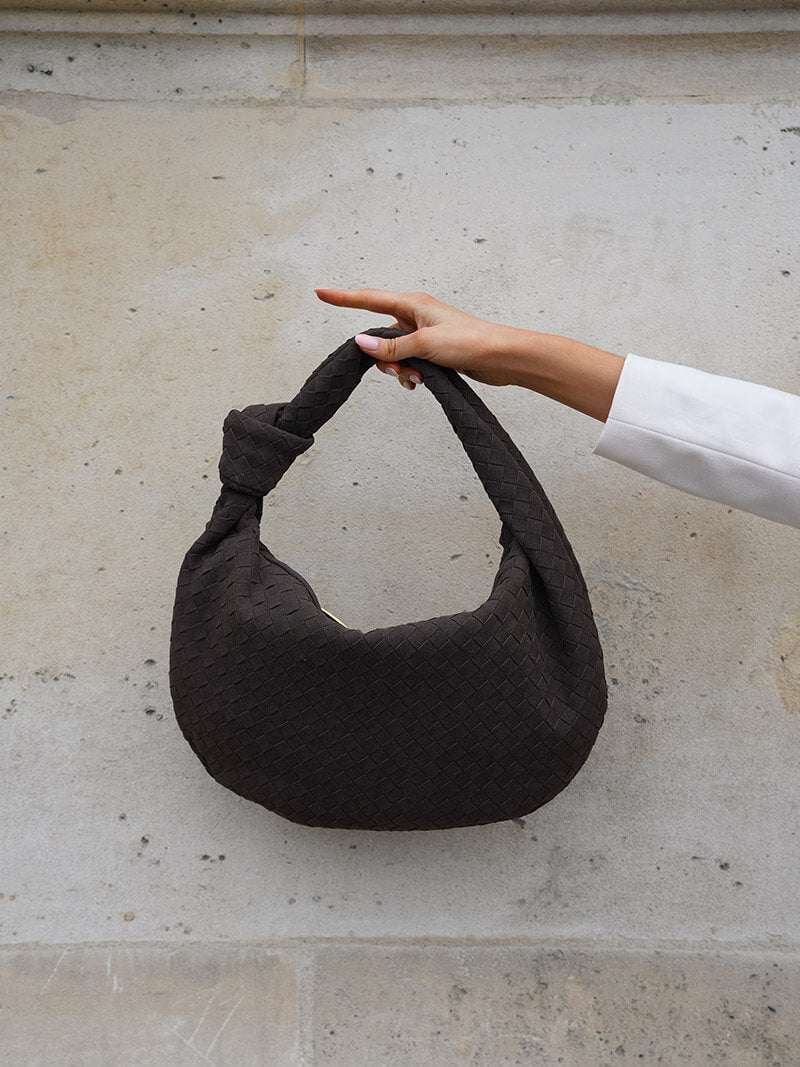 Medium suede braided bag