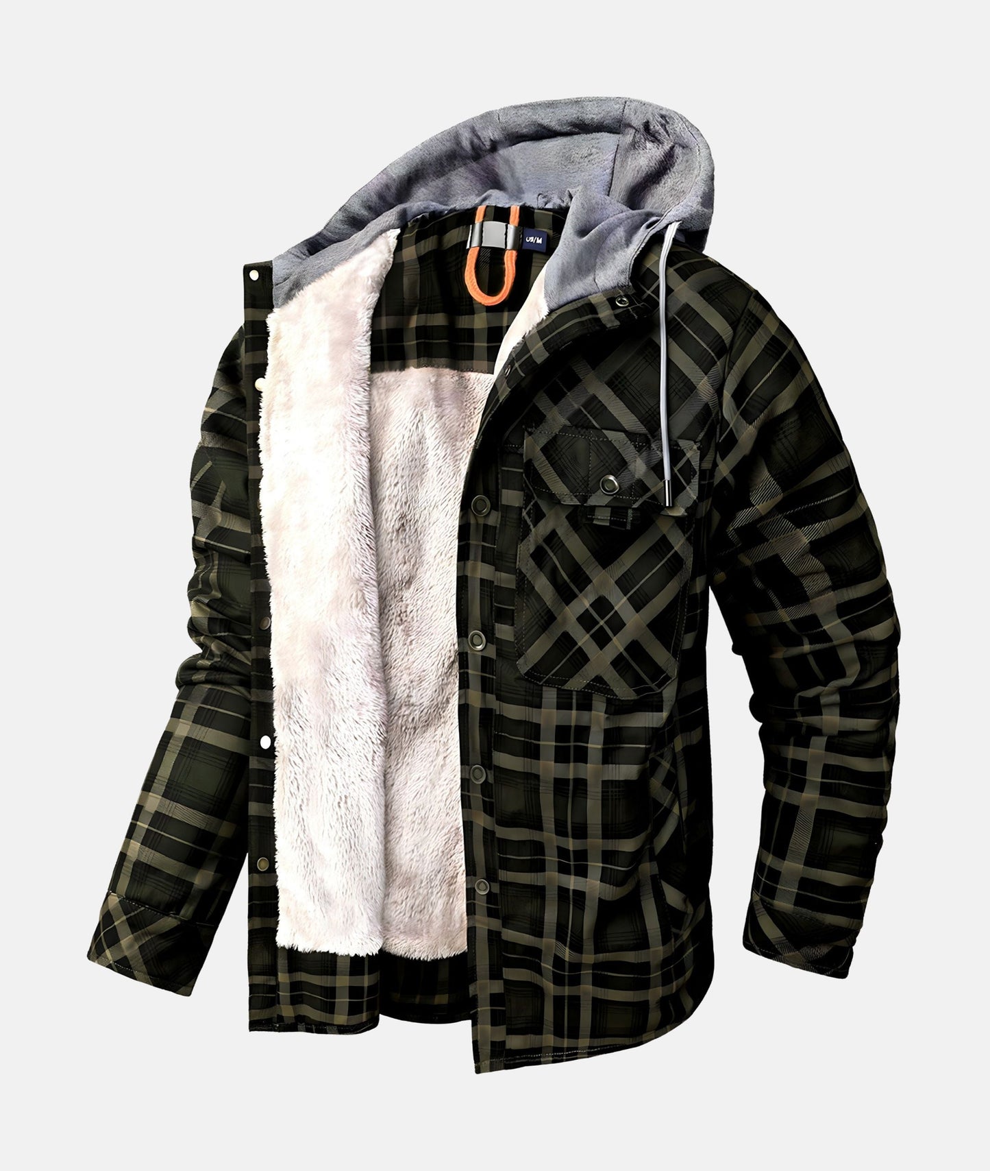 Warm men's checked jacket