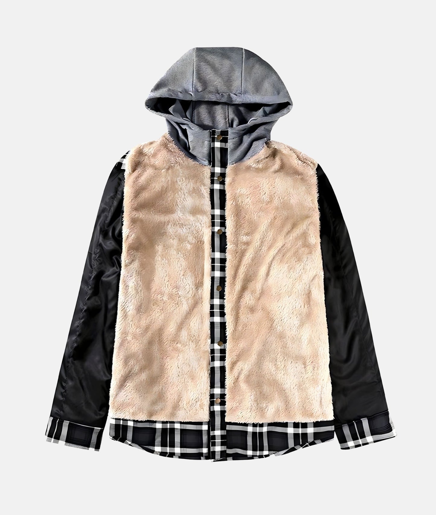 Warm men's checked jacket