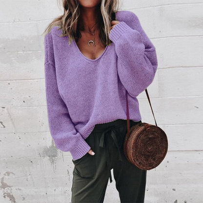 Casual V-neck knit top Kalyn