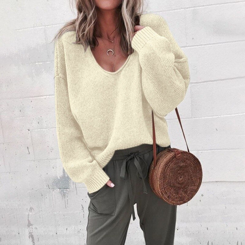 Casual V-neck knit top Kalyn